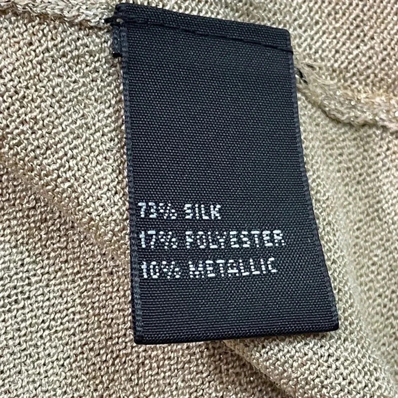 Josephine Chaus Silk Blend Gold Metallic Top Cowl Neck Women's Size S - Picture 4 of 7